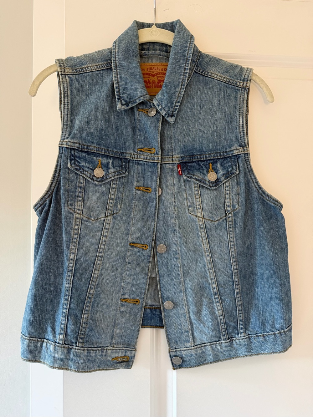 Levi's Classic Light Blue Denim Vest - Sleeveless Trucker Style